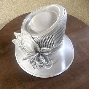 Nina Massini (NM) Church Hat-Silver
